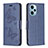 Custodia Portafoglio In Pelle Farfalla Cover con Supporto B01F per Xiaomi Poco F5 5G Blu