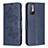 Custodia Portafoglio In Pelle Farfalla Cover con Supporto B01F per Xiaomi POCO M3 Pro 5G Blu