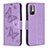 Custodia Portafoglio In Pelle Farfalla Cover con Supporto B01F per Xiaomi POCO M3 Pro 5G Lavanda