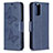 Custodia Portafoglio In Pelle Farfalla Cover con Supporto B01F per Xiaomi Poco M5S Blu