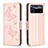 Custodia Portafoglio In Pelle Farfalla Cover con Supporto B01F per Xiaomi Poco X4 Pro 5G Oro Rosa