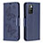 Custodia Portafoglio In Pelle Farfalla Cover con Supporto B01F per Xiaomi Redmi 10 (2022) Blu