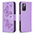 Custodia Portafoglio In Pelle Farfalla Cover con Supporto B01F per Xiaomi Redmi 10 4G Lavanda