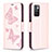 Custodia Portafoglio In Pelle Farfalla Cover con Supporto B01F per Xiaomi Redmi 10 4G Oro Rosa