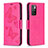 Custodia Portafoglio In Pelle Farfalla Cover con Supporto B01F per Xiaomi Redmi 10 4G Rosa Caldo