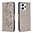 Custodia Portafoglio In Pelle Farfalla Cover con Supporto B01F per Xiaomi Redmi 12 4G Grigio