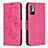 Custodia Portafoglio In Pelle Farfalla Cover con Supporto B01F per Xiaomi Redmi Note 10 5G Rosa Caldo