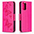 Custodia Portafoglio In Pelle Farfalla Cover con Supporto B01F per Xiaomi Redmi Note 10S 4G Rosa Caldo