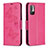 Custodia Portafoglio In Pelle Farfalla Cover con Supporto B01F per Xiaomi Redmi Note 10T 5G Rosa Caldo