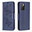 Custodia Portafoglio In Pelle Farfalla Cover con Supporto B01F per Xiaomi Redmi Note 11 4G (2021) Blu