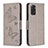 Custodia Portafoglio In Pelle Farfalla Cover con Supporto B01F per Xiaomi Redmi Note 11 4G (2022) Grigio