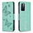 Custodia Portafoglio In Pelle Farfalla Cover con Supporto B01F per Xiaomi Redmi Note 11 5G Verde