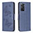 Custodia Portafoglio In Pelle Farfalla Cover con Supporto B01F per Xiaomi Redmi Note 11 Pro 4G Blu