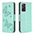 Custodia Portafoglio In Pelle Farfalla Cover con Supporto B01F per Xiaomi Redmi Note 11 Pro 4G Verde