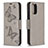 Custodia Portafoglio In Pelle Farfalla Cover con Supporto B01F per Xiaomi Redmi Note 11 SE India 4G Grigio