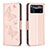 Custodia Portafoglio In Pelle Farfalla Cover con Supporto B01F per Xiaomi Redmi Note 11E Pro 5G Oro Rosa