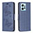 Custodia Portafoglio In Pelle Farfalla Cover con Supporto B01F per Xiaomi Redmi Note 12 4G Blu