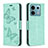 Custodia Portafoglio In Pelle Farfalla Cover con Supporto B01F per Xiaomi Redmi Note 13 Pro 5G Verde