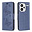 Custodia Portafoglio In Pelle Farfalla Cover con Supporto B01F per Xiaomi Redmi Note 13 Pro+ Plus 5G Blu