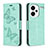 Custodia Portafoglio In Pelle Farfalla Cover con Supporto B01F per Xiaomi Redmi Note 13 Pro+ Plus 5G Verde