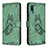 Custodia Portafoglio In Pelle Farfalla Cover con Supporto B02F per Samsung Galaxy A02 Verde