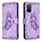 Custodia Portafoglio In Pelle Farfalla Cover con Supporto B02F per Samsung Galaxy A02s Lavanda