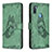 Custodia Portafoglio In Pelle Farfalla Cover con Supporto B02F per Samsung Galaxy A11 Verde