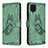 Custodia Portafoglio In Pelle Farfalla Cover con Supporto B02F per Samsung Galaxy A12 5G Verde