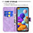 Custodia Portafoglio In Pelle Farfalla Cover con Supporto B02F per Samsung Galaxy A21s