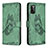 Custodia Portafoglio In Pelle Farfalla Cover con Supporto B02F per Samsung Galaxy A41 Verde