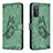 Custodia Portafoglio In Pelle Farfalla Cover con Supporto B02F per Samsung Galaxy S20 FE 4G Verde