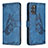 Custodia Portafoglio In Pelle Farfalla Cover con Supporto B02F per Samsung Galaxy S20 Plus Blu