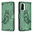 Custodia Portafoglio In Pelle Farfalla Cover con Supporto B02F per Xiaomi Mi 11i 5G Verde