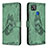 Custodia Portafoglio In Pelle Farfalla Cover con Supporto B02F per Xiaomi POCO C31 Verde