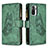 Custodia Portafoglio In Pelle Farfalla Cover con Supporto B02F per Xiaomi Poco M5S Verde