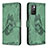 Custodia Portafoglio In Pelle Farfalla Cover con Supporto B02F per Xiaomi Redmi 10 4G Verde