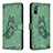 Custodia Portafoglio In Pelle Farfalla Cover con Supporto B02F per Xiaomi Redmi 9A Verde