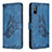Custodia Portafoglio In Pelle Farfalla Cover con Supporto B02F per Xiaomi Redmi 9AT Blu