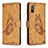 Custodia Portafoglio In Pelle Farfalla Cover con Supporto B02F per Xiaomi Redmi 9AT Marrone