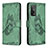 Custodia Portafoglio In Pelle Farfalla Cover con Supporto B02F per Xiaomi Redmi K30S 5G Verde