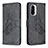 Custodia Portafoglio In Pelle Farfalla Cover con Supporto B02F per Xiaomi Redmi K40 5G Nero