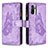 Custodia Portafoglio In Pelle Farfalla Cover con Supporto B02F per Xiaomi Redmi Note 10 4G Lavanda