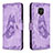 Custodia Portafoglio In Pelle Farfalla Cover con Supporto B02F per Xiaomi Redmi Note 9 Pro Max Lavanda