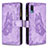 Custodia Portafoglio In Pelle Farfalla Cover con Supporto B03F per Samsung Galaxy A02 Lavanda