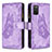 Custodia Portafoglio In Pelle Farfalla Cover con Supporto B03F per Samsung Galaxy A02s Lavanda