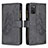 Custodia Portafoglio In Pelle Farfalla Cover con Supporto B03F per Samsung Galaxy A02s Nero