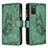 Custodia Portafoglio In Pelle Farfalla Cover con Supporto B03F per Samsung Galaxy A02s Verde