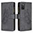 Custodia Portafoglio In Pelle Farfalla Cover con Supporto B03F per Samsung Galaxy A03s Nero