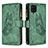 Custodia Portafoglio In Pelle Farfalla Cover con Supporto B03F per Samsung Galaxy A12 5G Verde