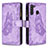 Custodia Portafoglio In Pelle Farfalla Cover con Supporto B03F per Samsung Galaxy A21 Lavanda
